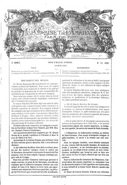 Le cabinet de l'amateur et de l'antiquaire revue des tableaux et des estampes anciennes, des objets d'art, d'antiquite et de curiosite