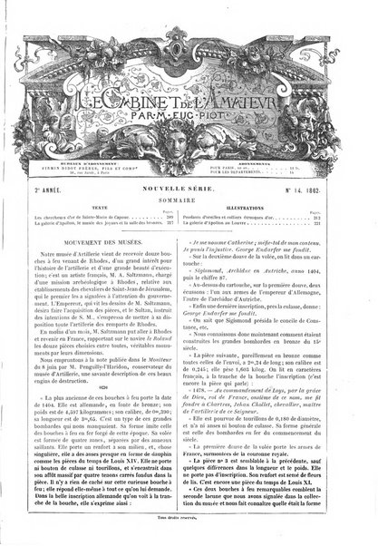 Le cabinet de l'amateur et de l'antiquaire revue des tableaux et des estampes anciennes, des objets d'art, d'antiquite et de curiosite