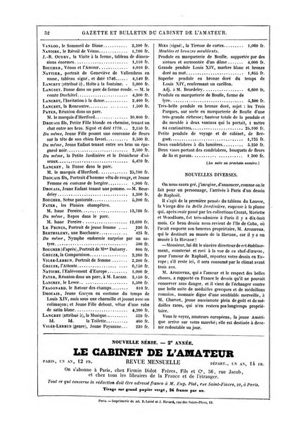 Le cabinet de l'amateur et de l'antiquaire revue des tableaux et des estampes anciennes, des objets d'art, d'antiquite et de curiosite