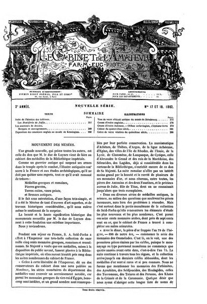 Le cabinet de l'amateur et de l'antiquaire revue des tableaux et des estampes anciennes, des objets d'art, d'antiquite et de curiosite