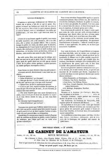 Le cabinet de l'amateur et de l'antiquaire revue des tableaux et des estampes anciennes, des objets d'art, d'antiquite et de curiosite