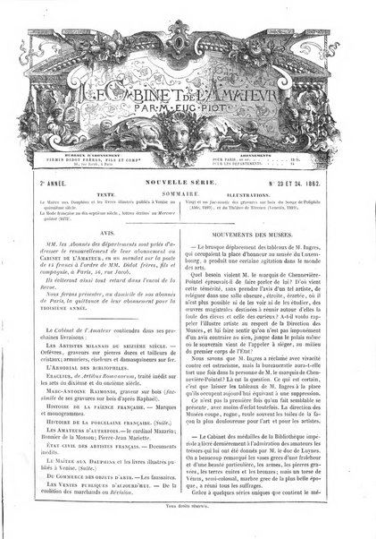 Le cabinet de l'amateur et de l'antiquaire revue des tableaux et des estampes anciennes, des objets d'art, d'antiquite et de curiosite