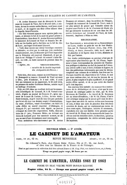 Le cabinet de l'amateur et de l'antiquaire revue des tableaux et des estampes anciennes, des objets d'art, d'antiquite et de curiosite