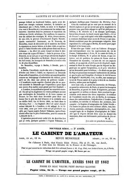 Le cabinet de l'amateur et de l'antiquaire revue des tableaux et des estampes anciennes, des objets d'art, d'antiquite et de curiosite