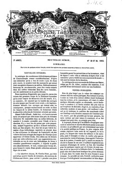 Le cabinet de l'amateur et de l'antiquaire revue des tableaux et des estampes anciennes, des objets d'art, d'antiquite et de curiosite