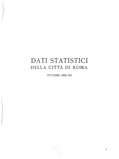 Dati statistici della citta di Roma