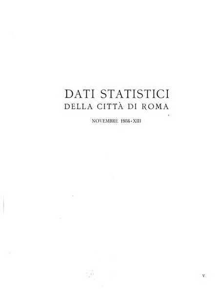 Dati statistici della citta di Roma