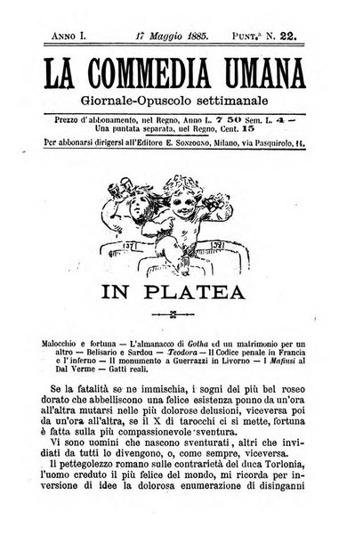 La commedia umana giornale-opuscolo settimanale