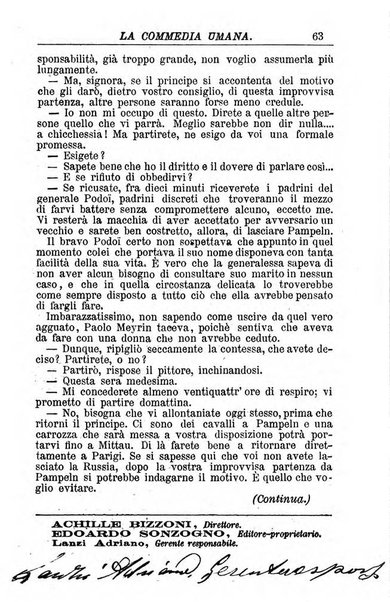 La commedia umana giornale-opuscolo settimanale