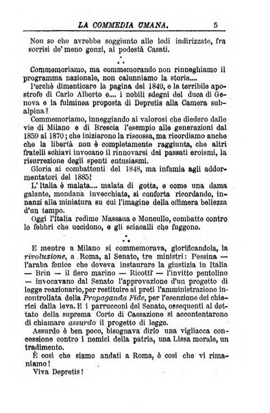 La commedia umana giornale-opuscolo settimanale