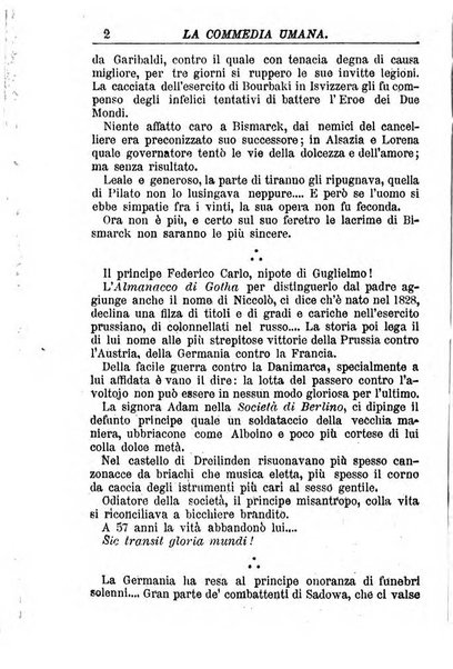 La commedia umana giornale-opuscolo settimanale