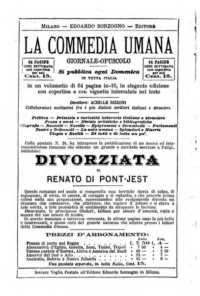 La commedia umana giornale-opuscolo settimanale