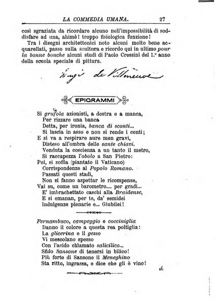 La commedia umana giornale-opuscolo settimanale