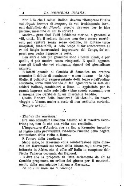 La commedia umana giornale-opuscolo settimanale