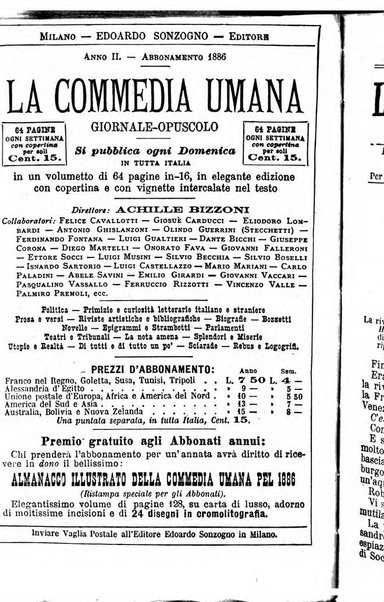 La commedia umana giornale-opuscolo settimanale