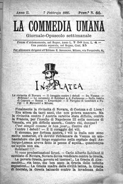 La commedia umana giornale-opuscolo settimanale