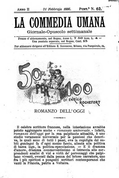 La commedia umana giornale-opuscolo settimanale