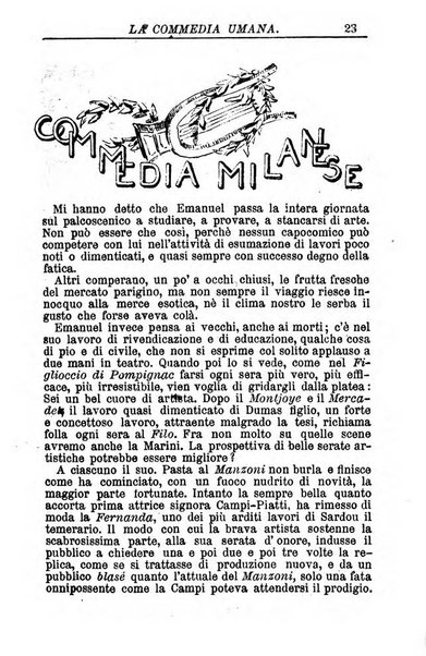 La commedia umana giornale-opuscolo settimanale