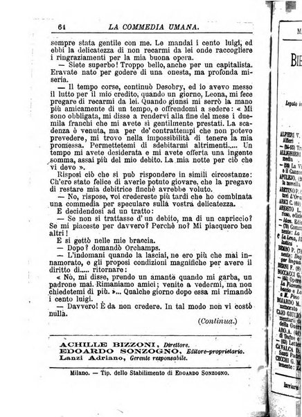 La commedia umana giornale-opuscolo settimanale