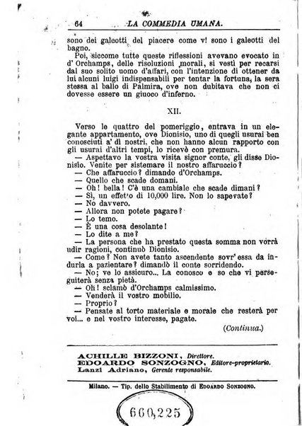 La commedia umana giornale-opuscolo settimanale