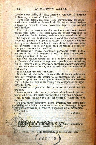 La commedia umana giornale-opuscolo settimanale