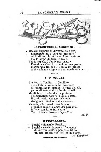 La commedia umana giornale-opuscolo settimanale