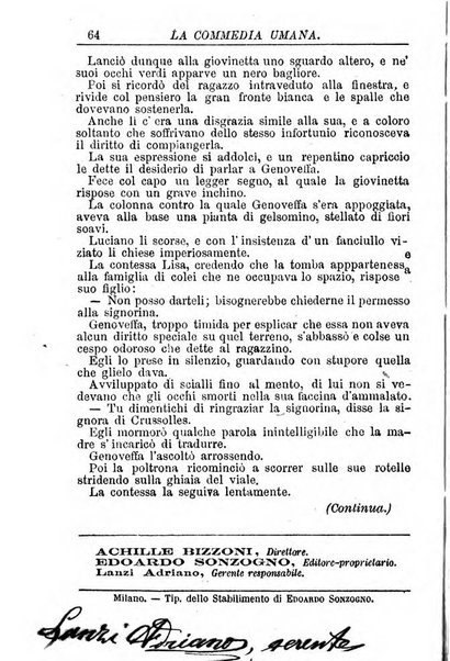 La commedia umana giornale-opuscolo settimanale