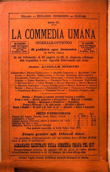 La commedia umana giornale-opuscolo settimanale