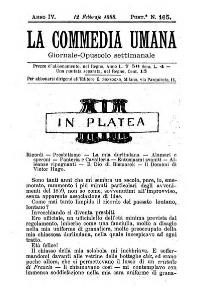 La commedia umana giornale-opuscolo settimanale