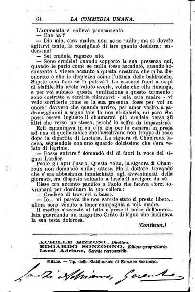 La commedia umana giornale-opuscolo settimanale