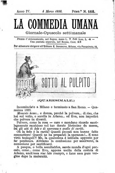 La commedia umana giornale-opuscolo settimanale