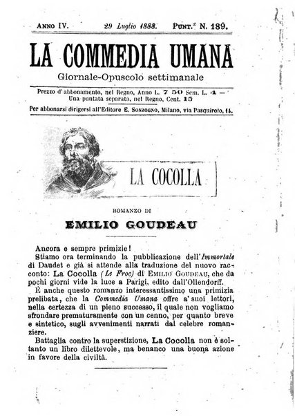 La commedia umana giornale-opuscolo settimanale