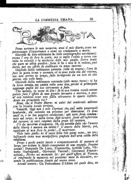 La commedia umana giornale-opuscolo settimanale