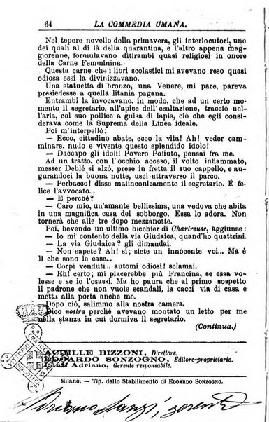 La commedia umana giornale-opuscolo settimanale