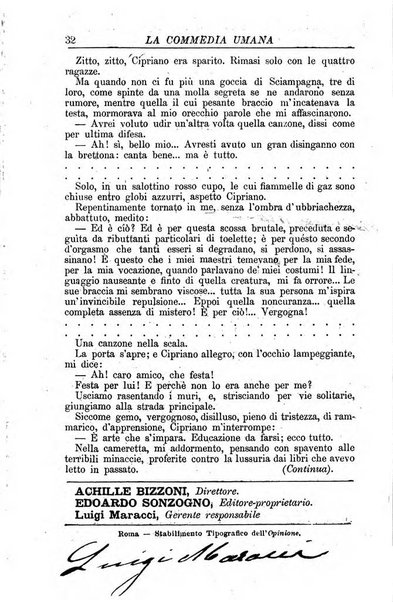 La commedia umana giornale-opuscolo settimanale