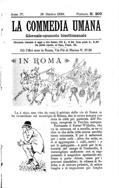 La commedia umana giornale-opuscolo settimanale