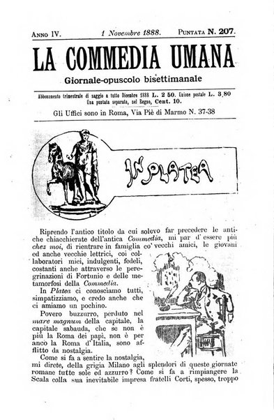 La commedia umana giornale-opuscolo settimanale