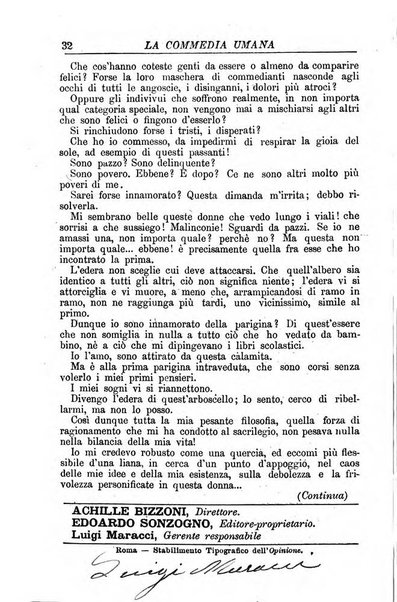 La commedia umana giornale-opuscolo settimanale