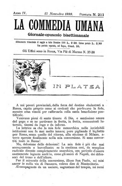 La commedia umana giornale-opuscolo settimanale