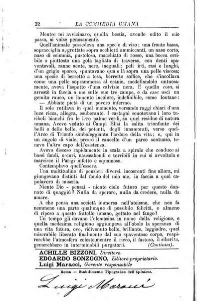 La commedia umana giornale-opuscolo settimanale