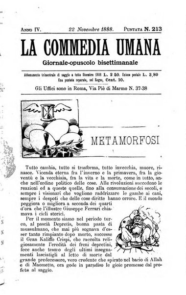 La commedia umana giornale-opuscolo settimanale