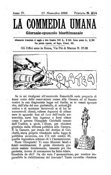 La commedia umana giornale-opuscolo settimanale