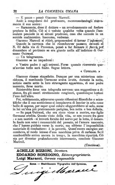 La commedia umana giornale-opuscolo settimanale