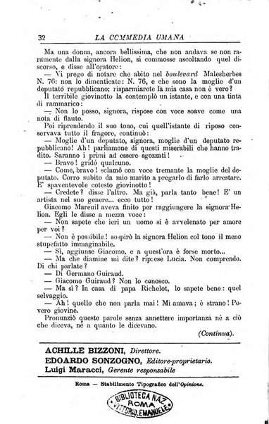 La commedia umana giornale-opuscolo settimanale