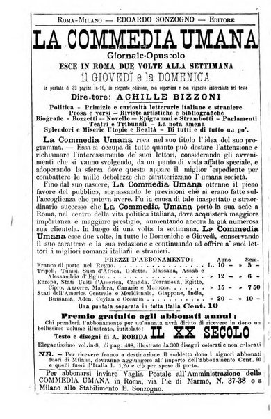 La commedia umana giornale-opuscolo settimanale