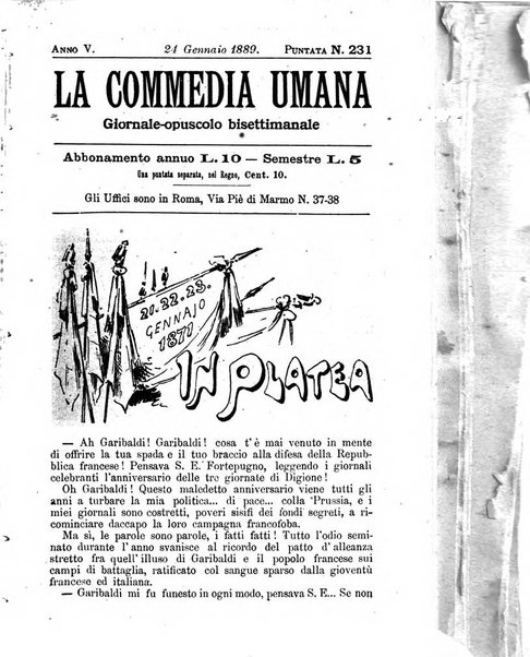 La commedia umana giornale-opuscolo settimanale