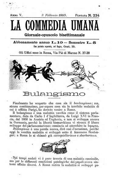 La commedia umana giornale-opuscolo settimanale