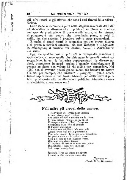 La commedia umana giornale-opuscolo settimanale