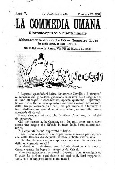 La commedia umana giornale-opuscolo settimanale