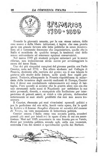 La commedia umana giornale-opuscolo settimanale